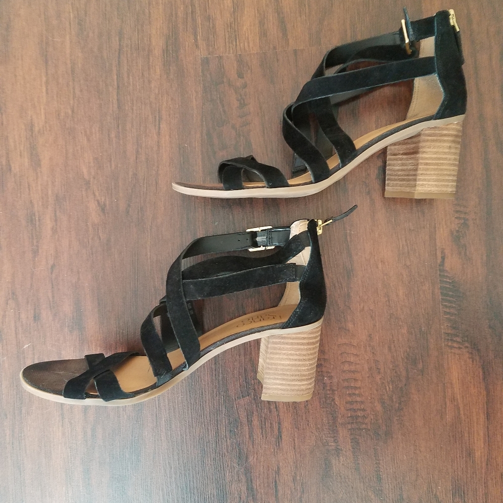 Franco Sarto Strappy Chunky Heeled Sandals